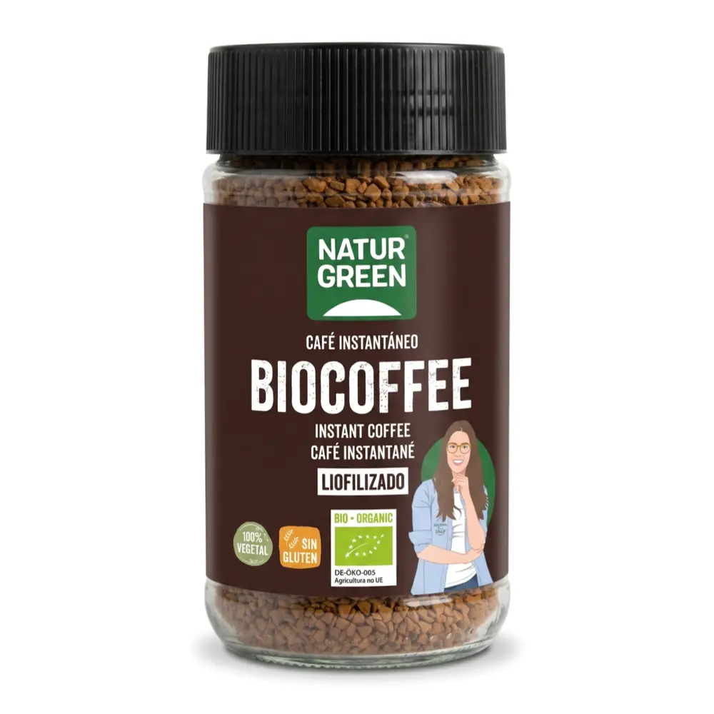 Cà Phê Hữu Cơ Không Đường, Bio Coffee, Instant Coffee, No Added Sugars (100g) - NATURGREEN